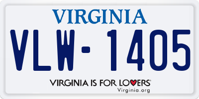 VA license plate VLW1405