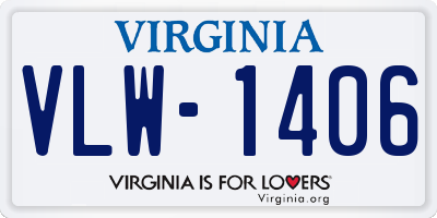 VA license plate VLW1406