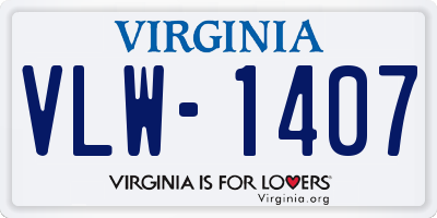 VA license plate VLW1407