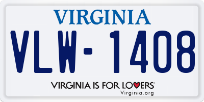 VA license plate VLW1408