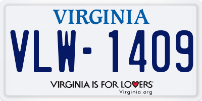 VA license plate VLW1409