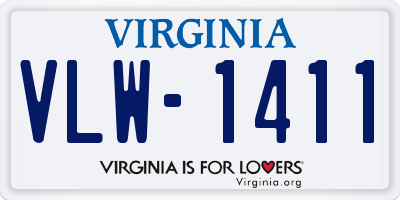 VA license plate VLW1411