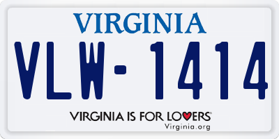 VA license plate VLW1414