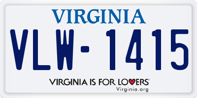 VA license plate VLW1415