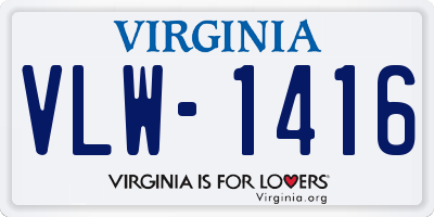 VA license plate VLW1416