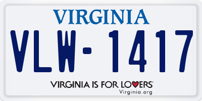 VA license plate VLW1417