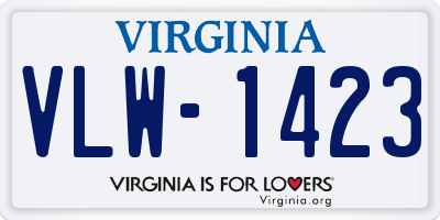 VA license plate VLW1423