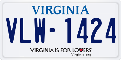 VA license plate VLW1424