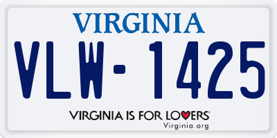 VA license plate VLW1425