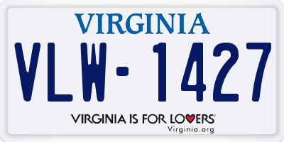 VA license plate VLW1427