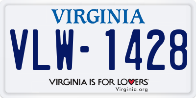 VA license plate VLW1428