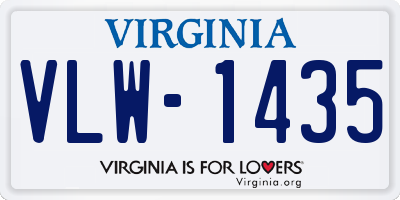 VA license plate VLW1435