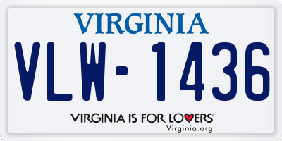 VA license plate VLW1436