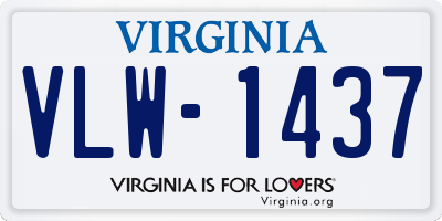 VA license plate VLW1437