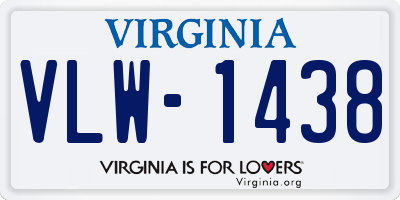 VA license plate VLW1438