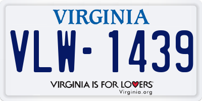 VA license plate VLW1439