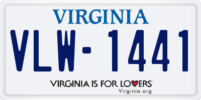 VA license plate VLW1441