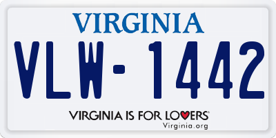 VA license plate VLW1442