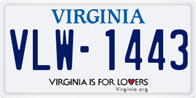 VA license plate VLW1443