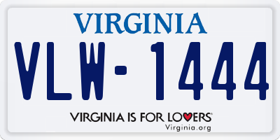 VA license plate VLW1444