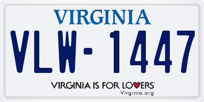 VA license plate VLW1447