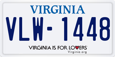 VA license plate VLW1448