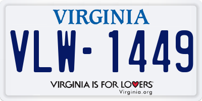 VA license plate VLW1449