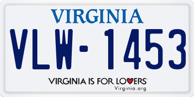 VA license plate VLW1453