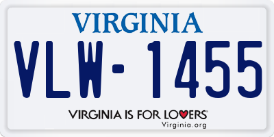 VA license plate VLW1455