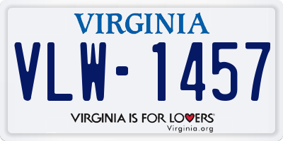 VA license plate VLW1457