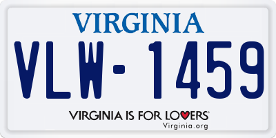 VA license plate VLW1459