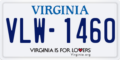 VA license plate VLW1460