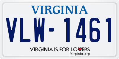 VA license plate VLW1461