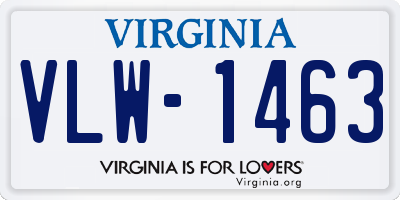 VA license plate VLW1463