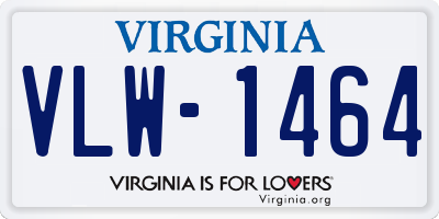 VA license plate VLW1464