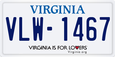 VA license plate VLW1467