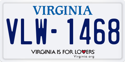 VA license plate VLW1468