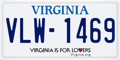 VA license plate VLW1469