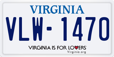 VA license plate VLW1470