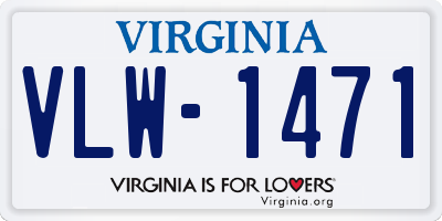 VA license plate VLW1471