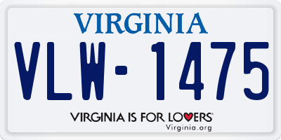 VA license plate VLW1475