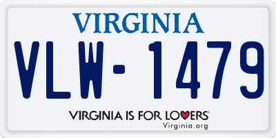 VA license plate VLW1479