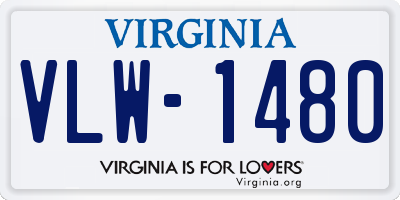 VA license plate VLW1480