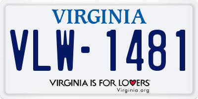 VA license plate VLW1481