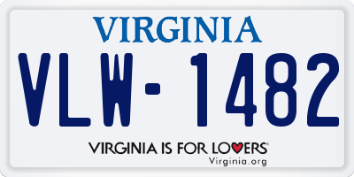 VA license plate VLW1482