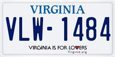 VA license plate VLW1484