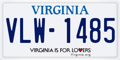 VA license plate VLW1485