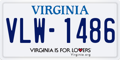 VA license plate VLW1486