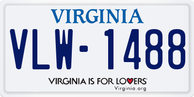 VA license plate VLW1488