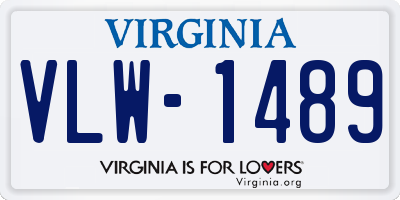 VA license plate VLW1489